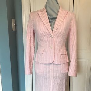 Pink Seersucker Blazer